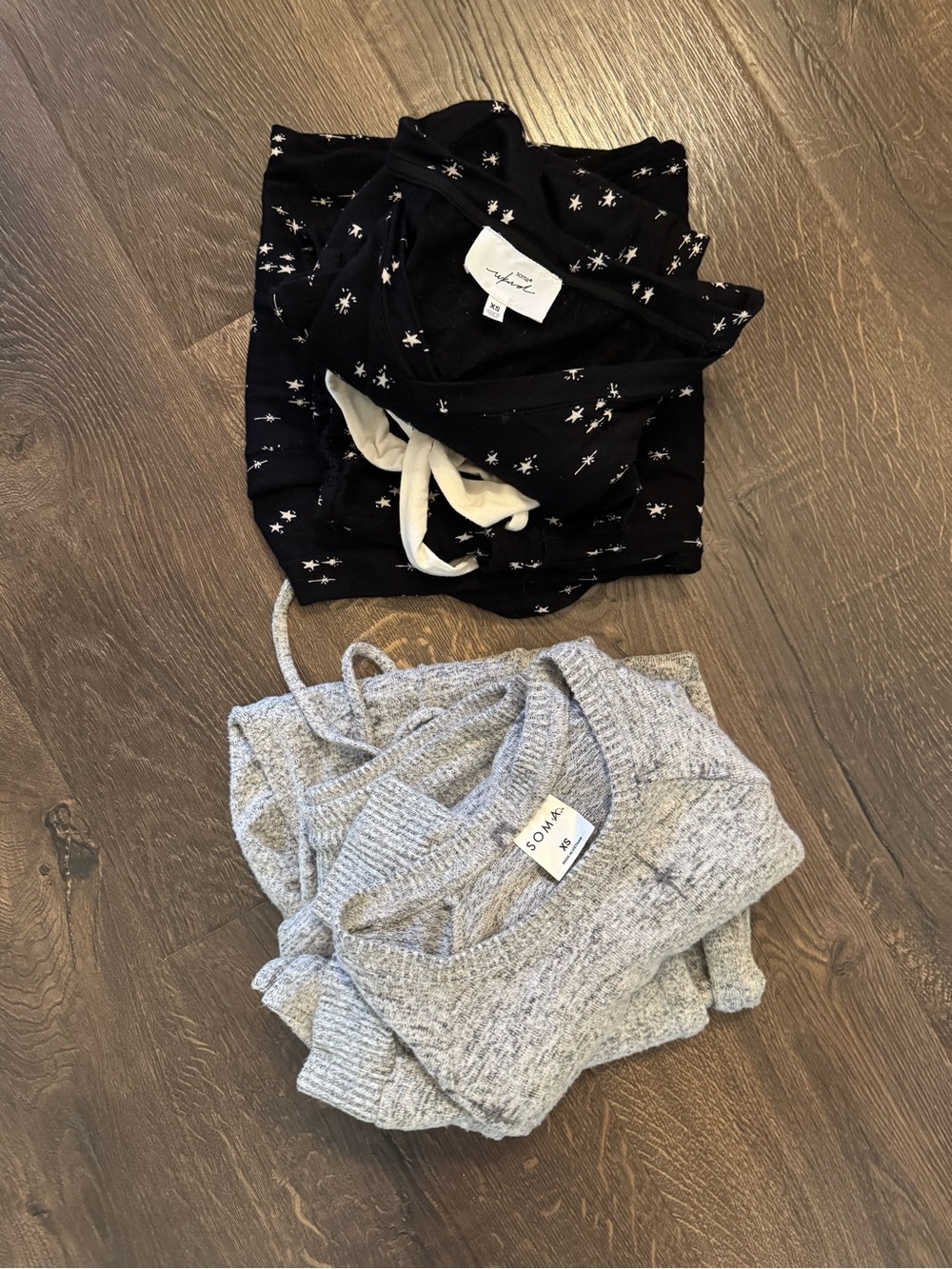 Soma Black Star-Print Lounge Set + Heather Gray Lounge Set BUNDLE